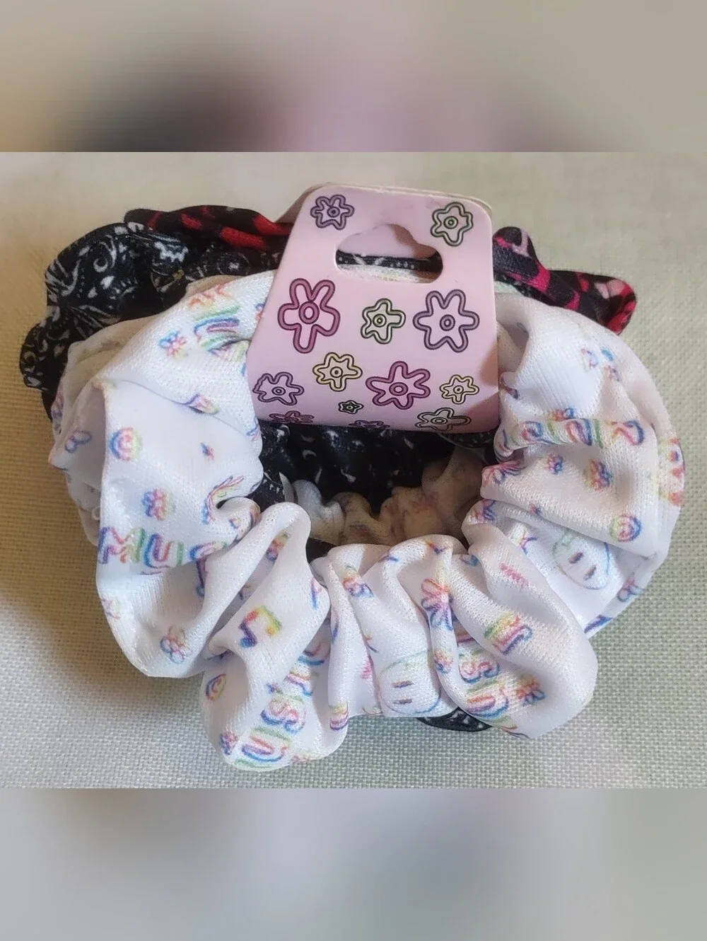 Multicolor Print Scrunchie Set - Women Accessories